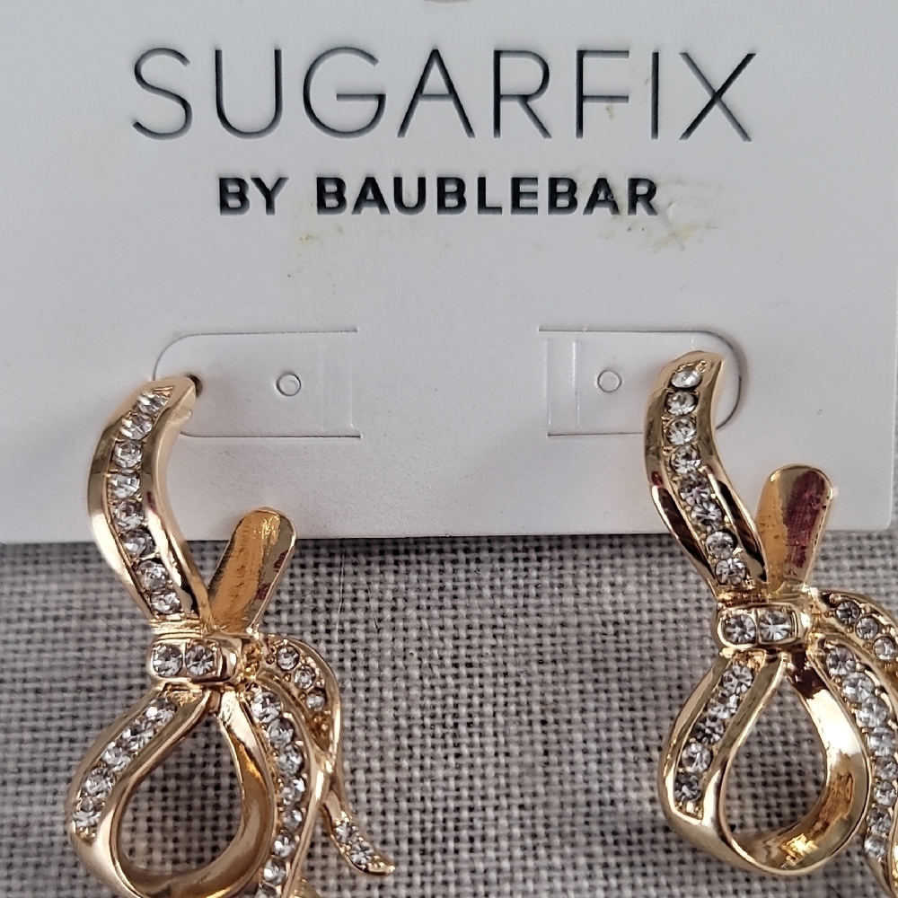 SugarFix By Baublebar Gold Bow Earrings - Picture 4 of 5